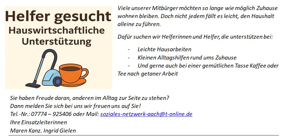 Helfer gesucht